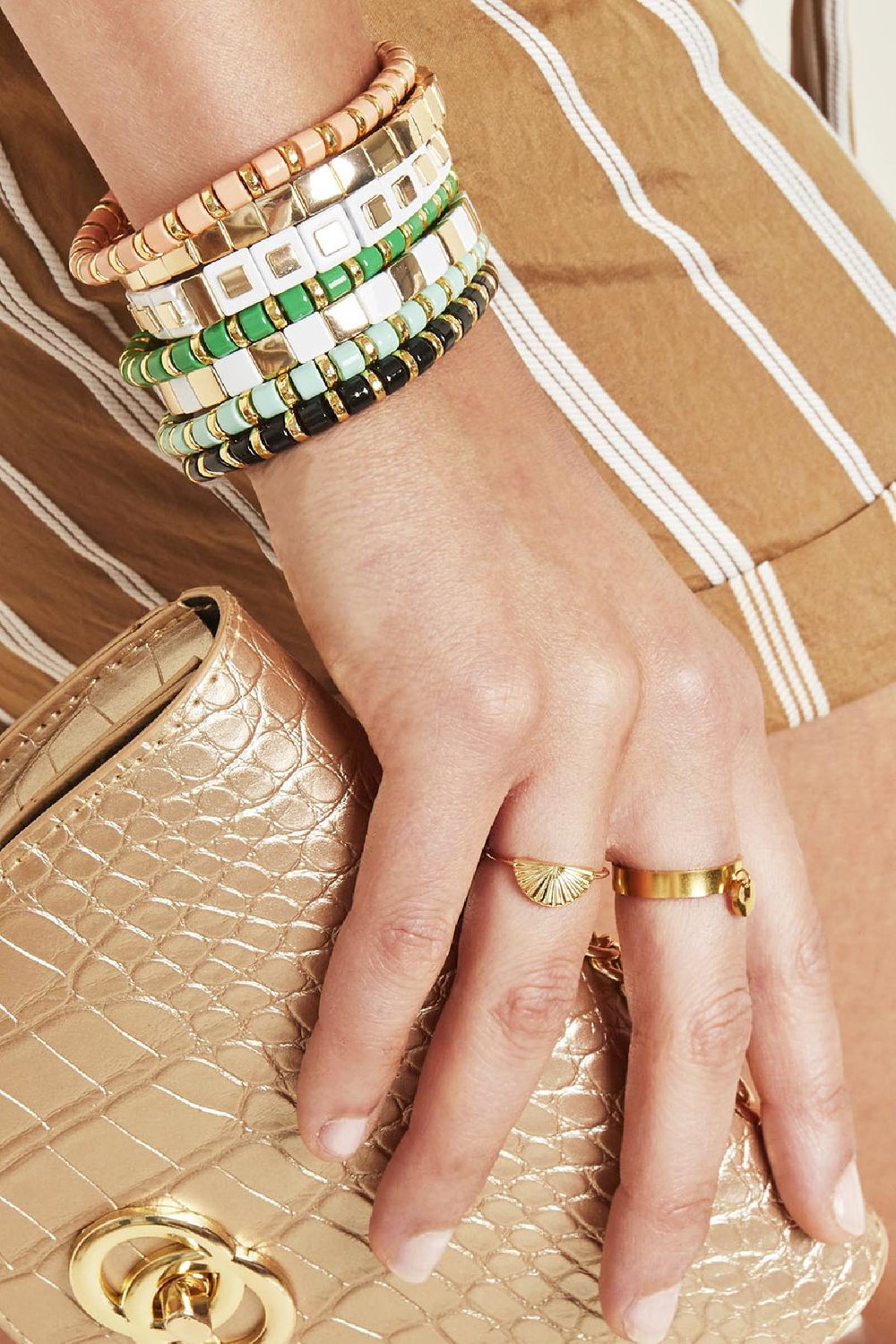 Armband Sugar Beads Groen Metaal h5Afbeelding3